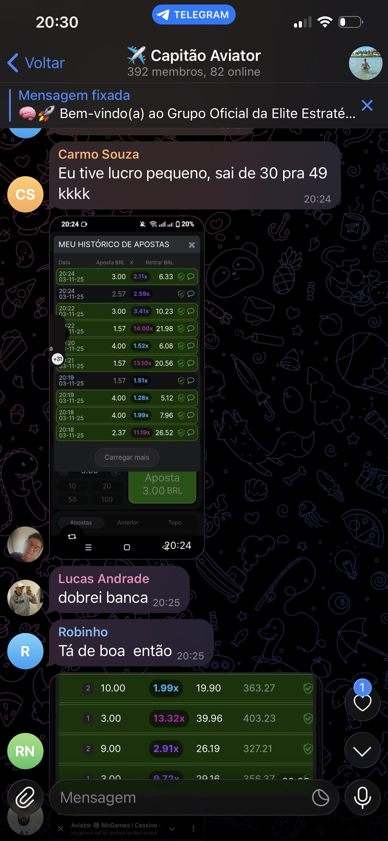 Comunidade celebrando lucros